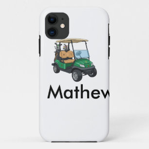 Green golf car name man sports boy gifts letter  Case-Mate iPhone case