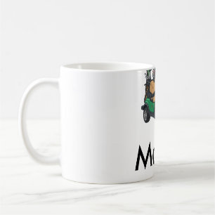 Green golf car name man sports boy gifts letter coffee mug