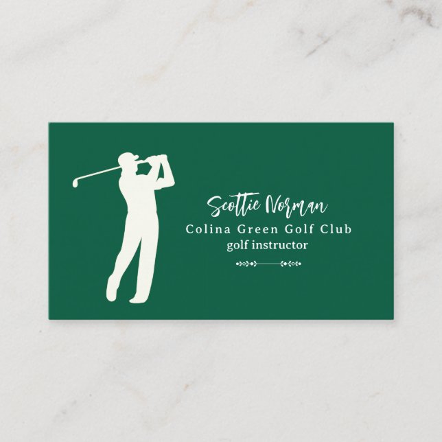 Green Golf Club Instructor Business Card (Front)