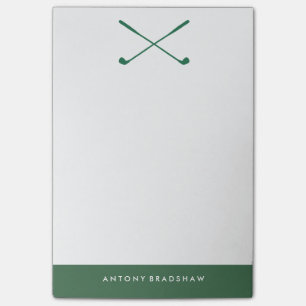 Green Golf Clubs Personalised Post-it Notes
