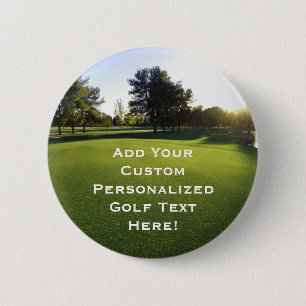 Green Golf Course at Dawn 6 Cm Round Badge