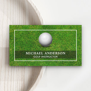 Green Golf Course Professional Golf Instructor Business Card