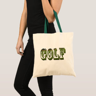 Green golf dimensional logo, tote bag