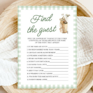 Green Golf Find the Guest Baby Shower Game Invitation