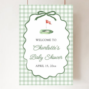 Green Golf New to the Club Baby Shower Welcome Poster