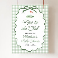 Green Golf New to the Club Baby Shower Welcome