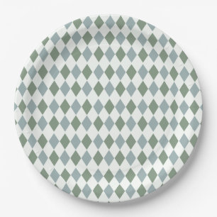 Green Golf Pattern Birthday  Paper Plate