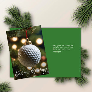 Green Golf Season's Greetings Folded Christmas Holiday Card