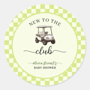 Green Golf theme Baby shower Classic Round Sticker