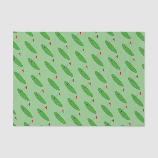 Green golf theme Birthday gift tissue paper  (Front)
