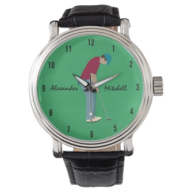 Green Golf Themed Watch (Front)