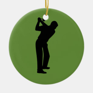 Green Golfer Custom Golfing Ceramic Tree Decoration