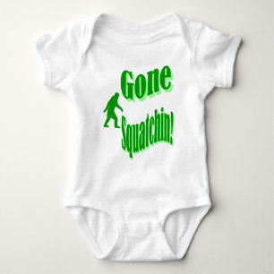 Green gone squatchin slogan text baby bodysuit