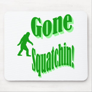 Green gone squatchin slogan text mouse pad