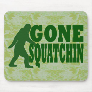 Green gone squatchin slogan text mouse pad