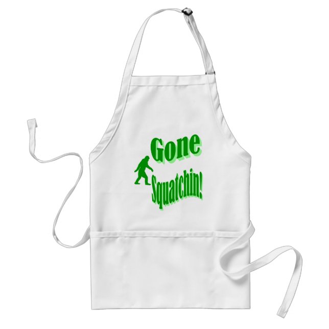Green gone squatchin slogan text standard apron (Front)