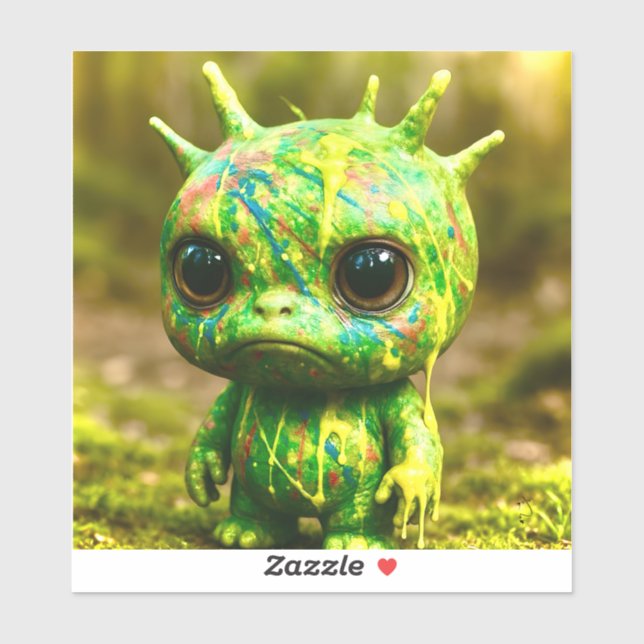 Green Goo Monster – Creepy Cute Canvas Print (Sheet)
