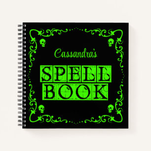 Green Goth Spell Book Personalised