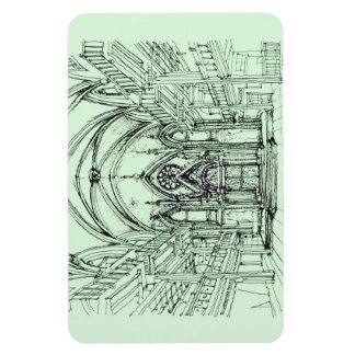 Green Gothic NYC synagogue Magnet