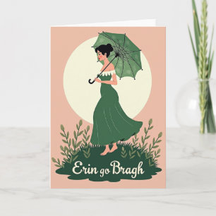 Green Gown Woman Profile Art Card