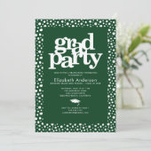 Green grad party bold modern typography stylish invitation (Standing Front)