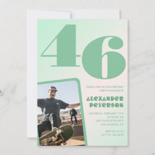Green gradient 46th birthday invitations Boy Photo