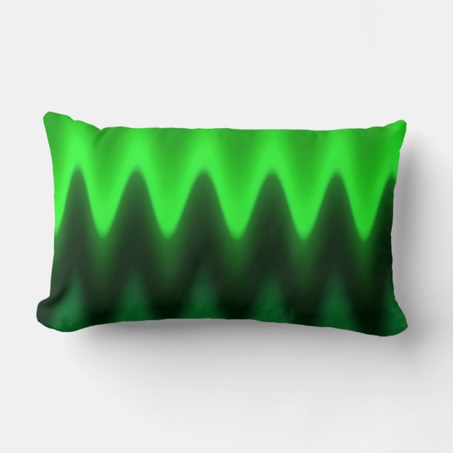 Green Gradient Chevron Lumbar Cushion (Front)
