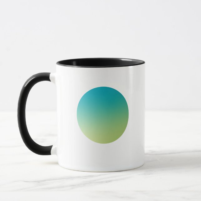 Green Gradient Circle Vignette Abstract Design Mug (Left)