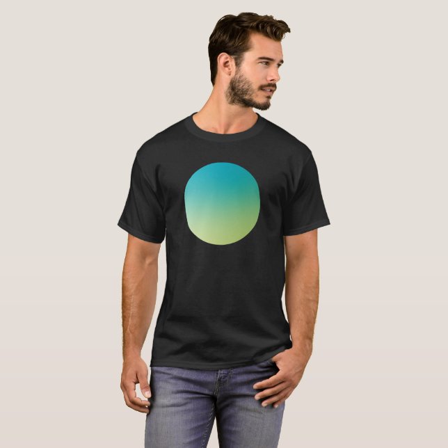 Green Gradient Circle Vignette Abstract Design T-Shirt (Front Full)