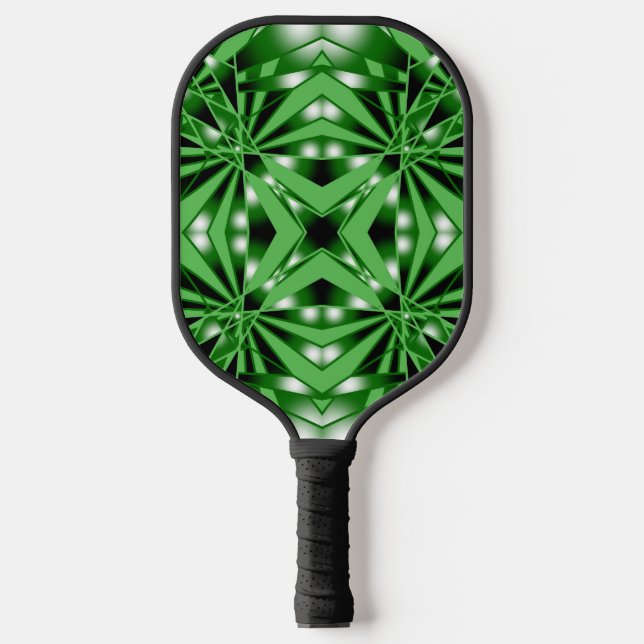 Green Gradient Colour Filled Perspective Drawing Pickleball Paddle (Front)