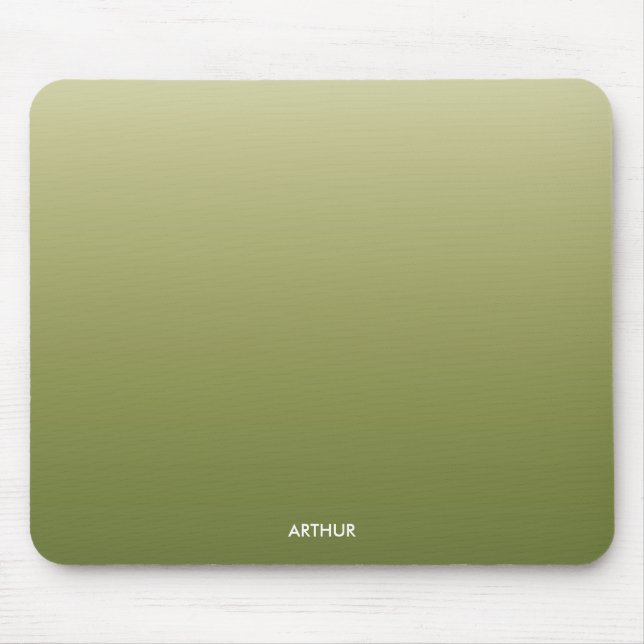 Green Gradient Ombre Personalised Mouse Pad (Front)