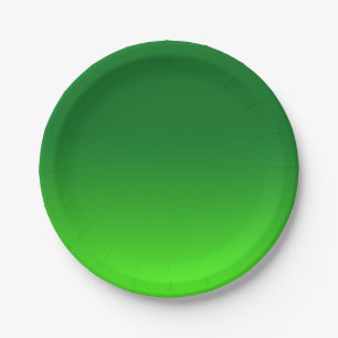 Green Gradient Ombre Vivid Modern Simple Paper Plate