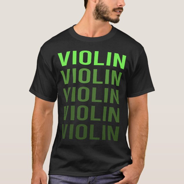 Green Gradient Violin T-Shirt (Front)