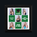 Green Graduate 5 Photo Collage Custom Graduation Gift Box<br><div class="desc">A classy custom senior graduate photo collage graduation gift box with classic green squares for a high school senior graduating with the class of 2025. Customise with your senior portrait pictures, school name and graduating for a great personalised graduation present. It features a 5 photograph template separated by white lines....</div>