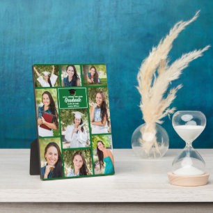 Green Graduate Collage Graduation Photo Plaque