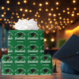Green Graduate Customisable Graduation Wrapping Paper