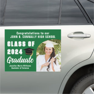 Green Graduate Photo Arch Class of 2024 Graduation Car Magnet