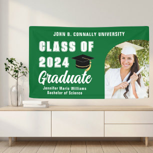 Green Graduate Photo Bold 2025 Graduation Party Banner