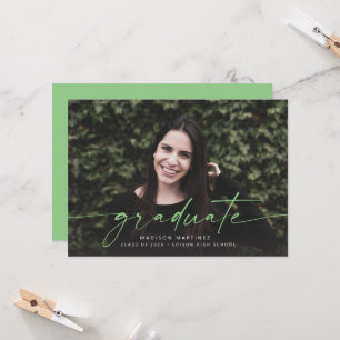 Green Graduate Script Graduation Announcement