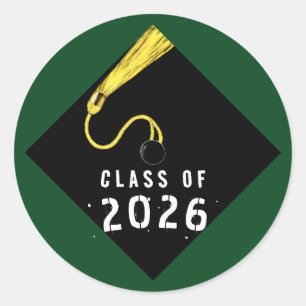 Green Graduation 2026 Classic Round Sticker