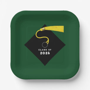Green Graduation 2026 Party Paper Plate