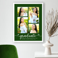 Green Graduation 4 Photo Script Heart Modern Girly