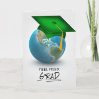 green graduation cap on globe