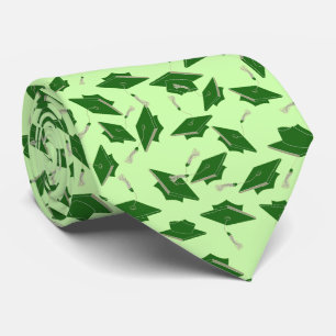 Green Graduation Caps Grad Party Outfit Tie
