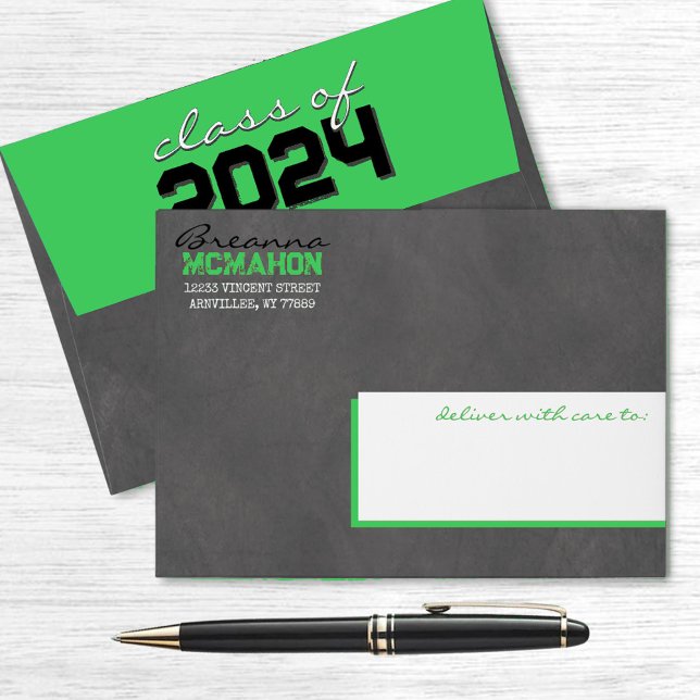 Green Graduation Chalkboard Envelopes (Creator Uploaded)