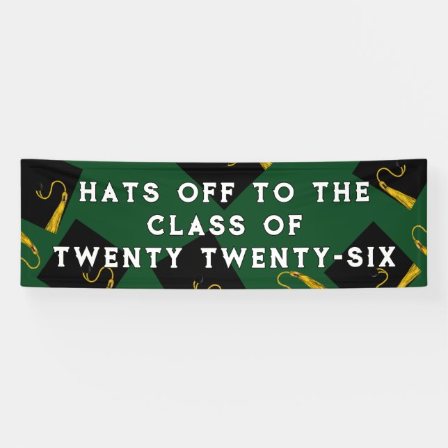 Green Graduation Congrats Banner (Horizontal)