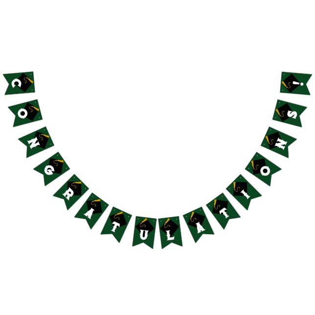 Green Graduation Congrats Decoration Bunting (All)