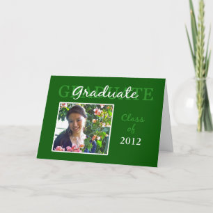 Green Graduation Congratulations Photo Card