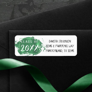 Green Graduation Modern Paint Grad Address