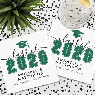 Green Graduation Napkin
